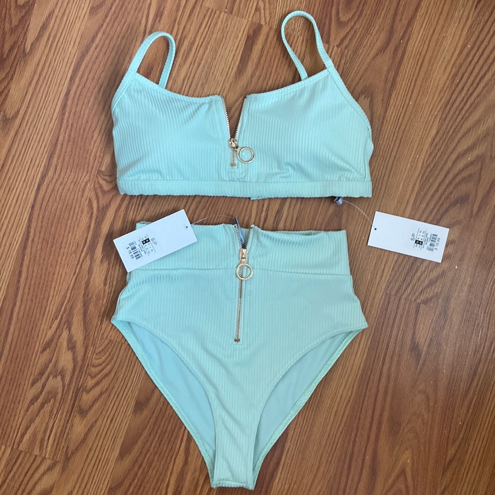 Brand new mint and gold bikini